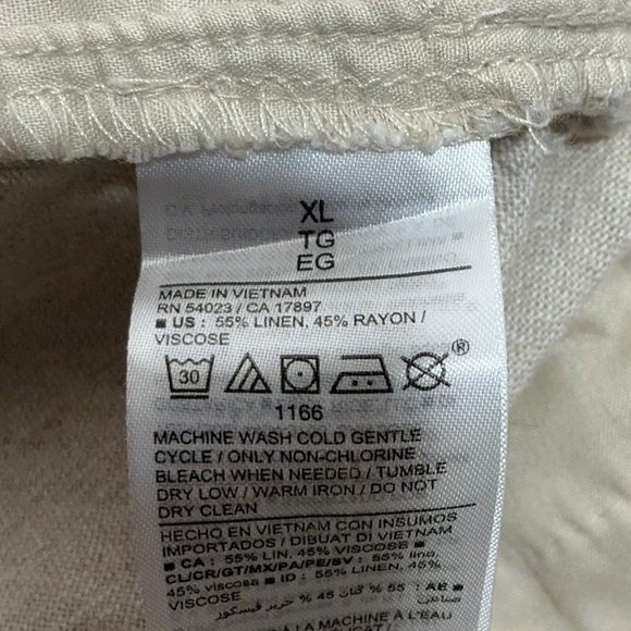 Old Navy Oatmeal Linen Blend Drawstring Pants - Picture 7 of 10